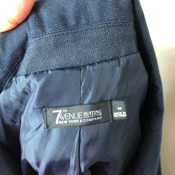 New York & Company Blue Denim Blazer Jacket Plus - Picture 8 of 8